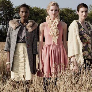 LEIFSDOTTIR Butter Jacquard Ruffle Skirt Wool Blend anthropologie